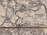 Vojna karta petrinjskog područja iz vremena Austro-Ugarske.